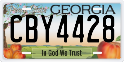 GA license plate CBY4428