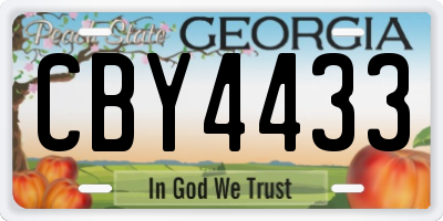 GA license plate CBY4433