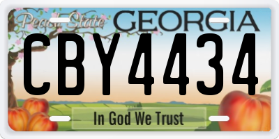 GA license plate CBY4434