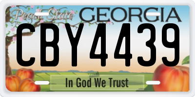 GA license plate CBY4439