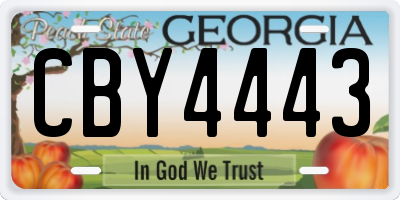 GA license plate CBY4443