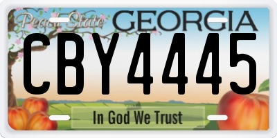 GA license plate CBY4445