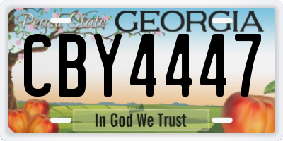 GA license plate CBY4447