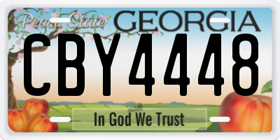 GA license plate CBY4448