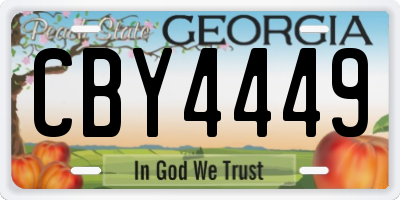 GA license plate CBY4449