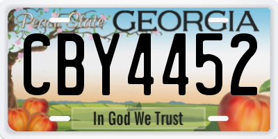 GA license plate CBY4452