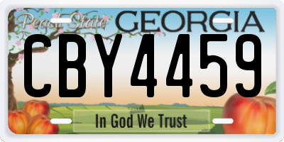 GA license plate CBY4459