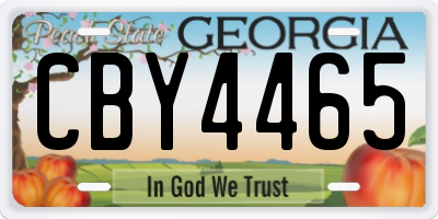 GA license plate CBY4465