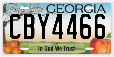 GA license plate CBY4466