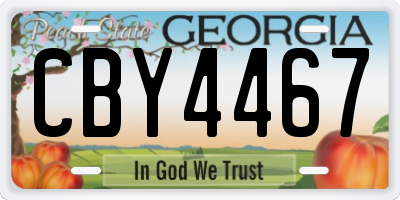 GA license plate CBY4467
