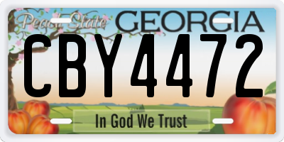GA license plate CBY4472