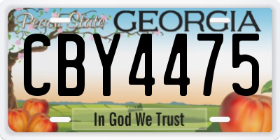 GA license plate CBY4475