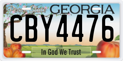 GA license plate CBY4476