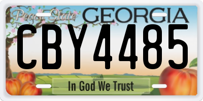 GA license plate CBY4485
