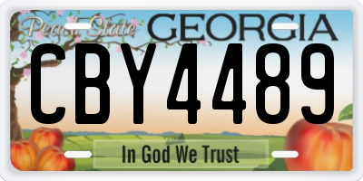 GA license plate CBY4489