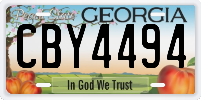 GA license plate CBY4494