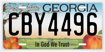 GA license plate CBY4496