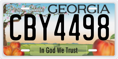 GA license plate CBY4498
