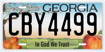 GA license plate CBY4499
