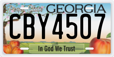 GA license plate CBY4507