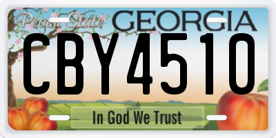 GA license plate CBY4510