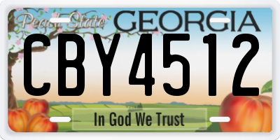 GA license plate CBY4512
