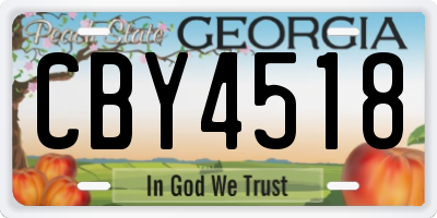 GA license plate CBY4518