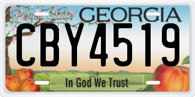 GA license plate CBY4519
