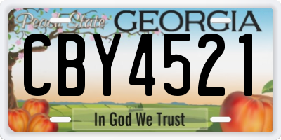 GA license plate CBY4521