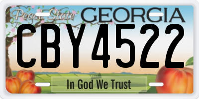 GA license plate CBY4522