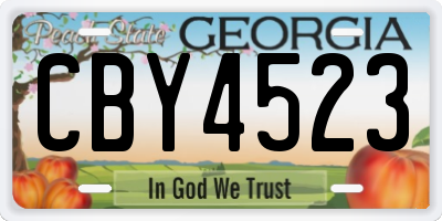 GA license plate CBY4523