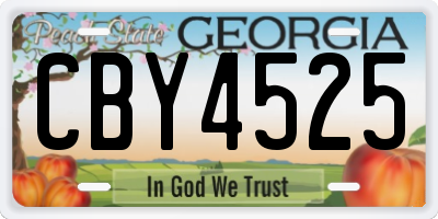 GA license plate CBY4525