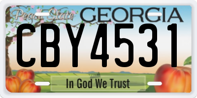GA license plate CBY4531