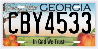 GA license plate CBY4533