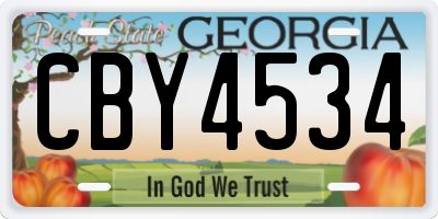 GA license plate CBY4534