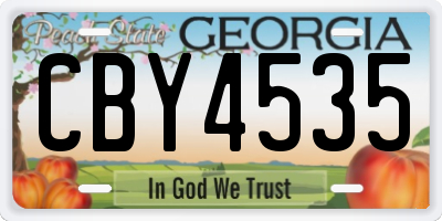 GA license plate CBY4535