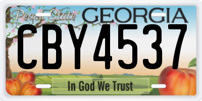 GA license plate CBY4537