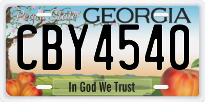 GA license plate CBY4540