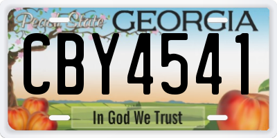 GA license plate CBY4541