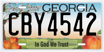 GA license plate CBY4542