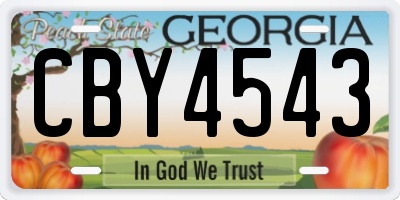 GA license plate CBY4543