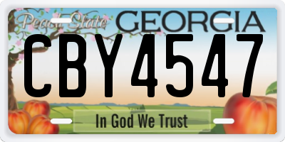 GA license plate CBY4547