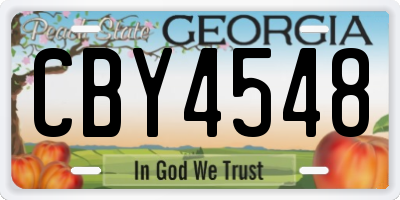 GA license plate CBY4548