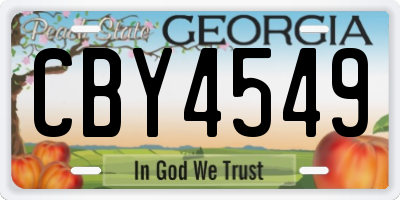 GA license plate CBY4549