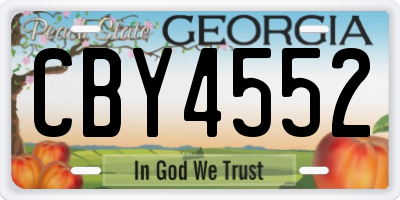 GA license plate CBY4552