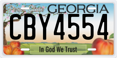 GA license plate CBY4554