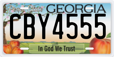 GA license plate CBY4555