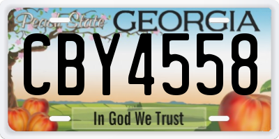 GA license plate CBY4558