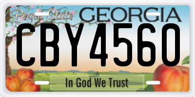 GA license plate CBY4560
