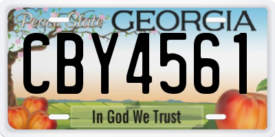 GA license plate CBY4561